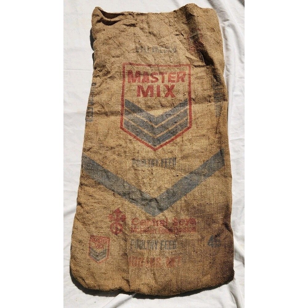 Vintage Master Mix Poultry Feed 100 lbs Burlap Bag Sack